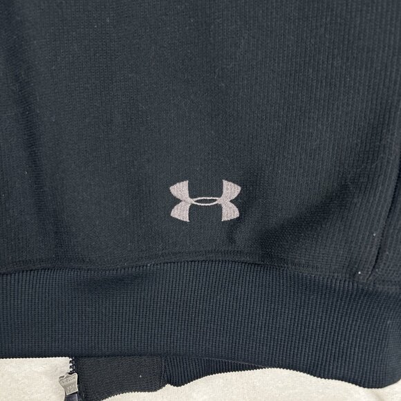 Under Armour Men’s Extra Large XL Black Full Zip Fleece Sweater Knit Jacket - Picture 7 of 9
